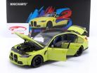 BMW M3 (G80) Competition Ano de construção 2020 amarelo metálico 1:18 Minichamps