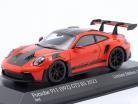 Porsche 911 (992) GT3 RS Weissach-Paket 2023 rood / zwart velgen 1:43 Minichamps