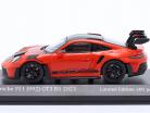 Porsche 911 (992) GT3 RS Weissach-Paket 2023 rood / zwart velgen 1:43 Minichamps