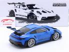 Porsche 911 (992) GT3 RS Bouwjaar 2023 blauw / zilver velgen 1:18 Minichamps