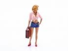 Diorama figure series #706 Woman with Suitcase 1:18 American Diorama