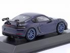 Porsche 718 (982) Cayman GT4 RS 2021 bleu gentiane métallique / bleu jantes 1:43 Minichamps