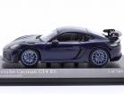 Porsche 718 (982) Cayman GT4 RS 2021 azul genciana metálico / azul llantas 1:43 Minichamps