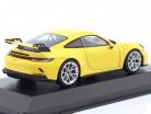 Porsche 911 (992) GT3 Bouwjaar 2020 racing geel / zilver velgen 1:43 Minichamps