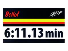 Stefan Bellof наклейка запись на коленях 6:11.13 min черный 120 x 25 mm