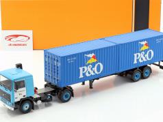 Volvo F10 lastbil med P&O container truck Opførselsår 1983 blå 1:43 Ixo