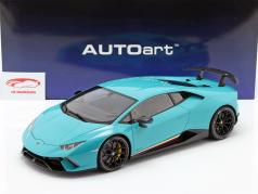 Lamborghini Huracan Performante 建设年份 2017 轻的 蓝色的 1:12 AUTOart