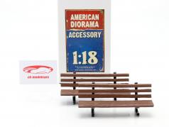 Set mit 2 Parkbänken 1:18 American Diorama