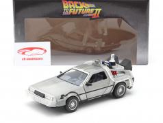 DeLorean Time Machine Flying Wheel Version Back to the Future II (1989) zilver 1:24 Jada Toys