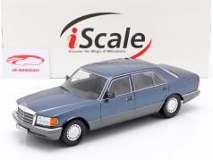 Mercedes-Benz 560 SEL Classe S (W126) 1985 bleu nautique métallique 1:18 iScale