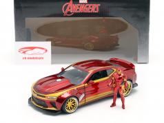 Chevrolet Camaro 2016 mit Figur Iron Man Marvel's The Avengers rot / gold 1:24 Jada Toys