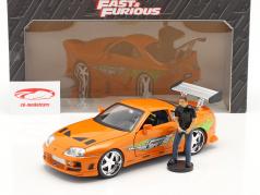 Brian's Toyota Supra 1995 Film Fast & Furious (2001) Con figura 1:18 Jada Toys