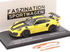 Porsche 911 (991 II) GT2 RS Weissach упаковка 2018 racing желтый / чернить диски 1:43 Minichamps