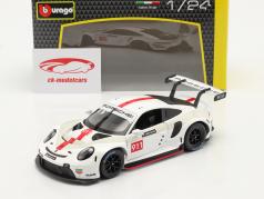 Porsche 911 RSR GT #911 白い / 赤 1:24 Bburago