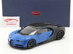 Bugatti Chiron Sport year 2019 french racing blue / carbon 1:18 AUTOart
