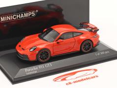 Porsche 911 (992) GT3 Ano de construção 2020 lava laranja 1:43 Minichamps