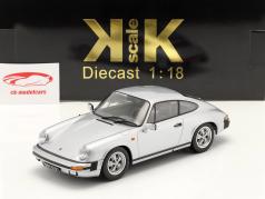 Porsche 911 Carrera Coupe 3.2 1988 250.000 Gris argent 1:18 KK-Scale