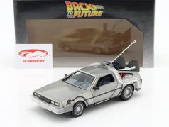 DeLorean Time Machine Back to the Future (1985) cinza prateado 1:24 Jada Toys