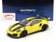 Porsche 911 (991 II) GT2 RS Weissach paquetes 2017 carreras amarillo 1:18 AUTOart