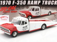 Ford F-350 Ramp Truck So-Cal Speed Shop 建设年份 1970 白色的 / 红色的 1:18 GMP