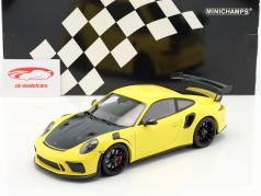 Porsche 911 (991 II) GT3 RS 2019 amarillo / negro llantas 1:18 Minichamps