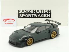 Porsche 911 (991 II) GT2 RS Weissach упаковка 2018 British racing зеленый / золотой автомобильные диски 1:18 Minichamps