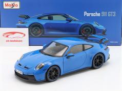 Porsche 911 (992) GT3 bouwjaar 2022 shark blauw 1:18 Maisto