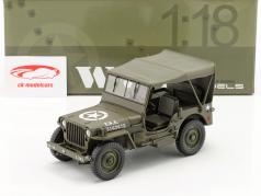 Jeep Willys MB Con capota US Army Año de construcción 1941 verde oliva 1:18 Welly