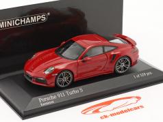 Porsche 911 (992) Turbo S Sport Design 2021 胭脂红 1:43 Minichamps