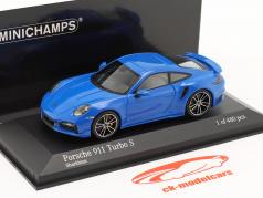 Porsche 911 (992) Turbo S Sport Design 2021 синяя акула 1:43 Minichamps