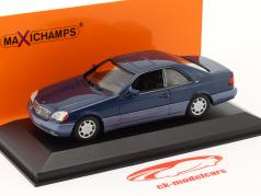 Mercedes-Benz 600 SEC Coupe Byggeår 1992 blå metallisk 1:43 Minichamps