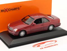 Mercedes-Benz 600 SEC Coupe Anno di costruzione 1992 rosso metallico 1:43 Minichamps