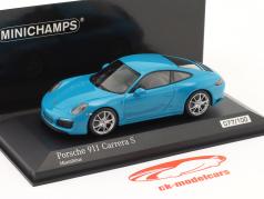 Porsche 911 (991.2) Carrera S ano de construção 2018 Miami azul 1:43 Minichamps