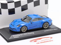 Porsche 911 (992) GT3 Touring 2021 haai blauw / gouden velgen 1:43 Minichamps