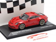 Porsche 911 (992) GT3 Touring 2021 indisch rood / gouden velgen 1:43 Minichamps