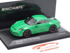 Porsche 911 (992) GT3 Touring 2021 pitón verde / negro llantas 1:43 Minichamps