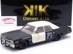 Dodge Monaco Bluesmobile look-a-like 1974 sort / hvid 1:18 KK-Scale