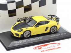Porsche 718 (982) Cayman GT4 RS 2021 amarelo / Jantes de neodímio 1:43 Minichamps
