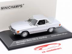 Mercedes-Benz 350 SL (R107) ハードトップ 建設年 1974 銀 メタリックな 1:43 Minichamps