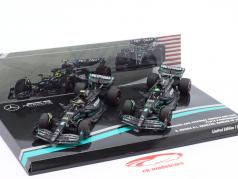 2-Car Set Hamilton #44 & Russell #63 Bahrein GP formula 1 2023 1:43 Minichamps