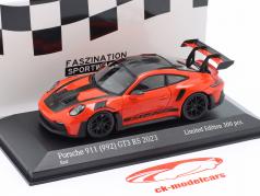 Porsche 911 (992) GT3 RS Weissach-Paket 2023 rouge / noir jantes 1:43 Minichamps
