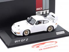Porsche 911 (993) GT2 hvid 1:43 Spark