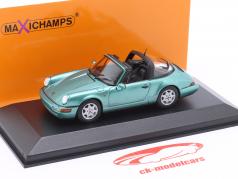 Porsche 911 (964) Carrera 2 Targa Ano de construção 1991 verde metálico 1:43 Minichamps