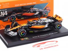 Oscar Piastri McLaren MCL60 #81 Britânico GP Fórmula 1 2023 1:43 Bburago
