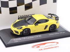 Porsche 718 (982) Cayman GT4 RS 2021 黄色的 / 黑色的 轮辋 1:43 Minichamps