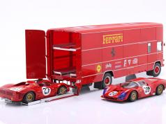3-Car Set: OM Fiat 150 Rolf Racing transporter with 2x Ferrari 330 P3 1:18 CMR / WERK83