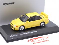 Mitsubishi Lancer GSR Evolution III Ano de construção 1995 amarelo 1:43 Kyosho