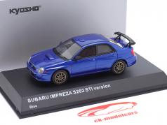 Subaru Impreza S202 STi Ano de construção 2002 azul metálico 1:43 Kyosho