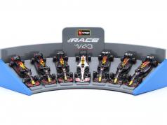 7-auto Set: Max Verstappen Red Bull formule 1 met arena weergave 1:43 Bburago