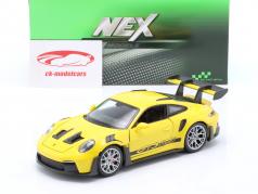 Porsche 911 (992) GT3 RS year 2023 yellow 1:24 Welly